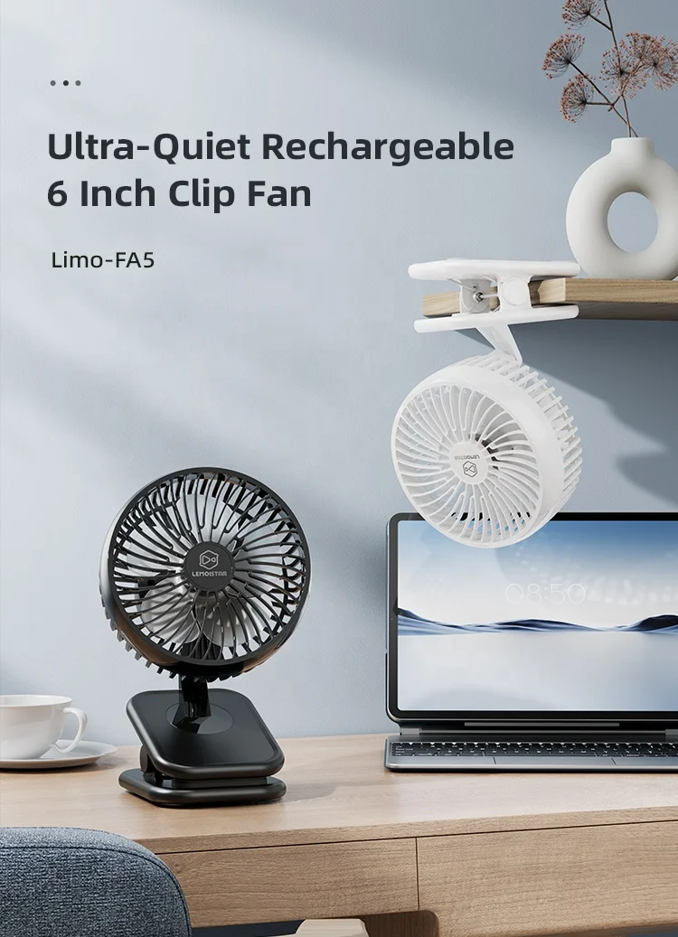 Cool electric mini oscillating battery powered grow tent portable 5 blade rechargeable usb mini handheld table desk clip on fan