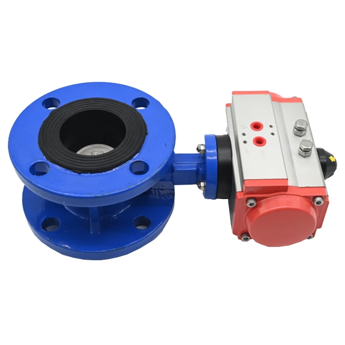 JTAIV customized Flange Butterfly Valve Stainless Steel DN15-DN100 single/double acting Pneumatic Flange Butterfly Valves
