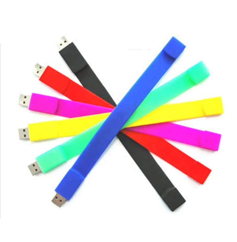 Promotional Custom Logo Silicon Bracelet USB Flash Drives 1GB 2GB 4GB 8GB 16GB 32GB 64GB 128GB 256GB wristband disk 2.0 3.0