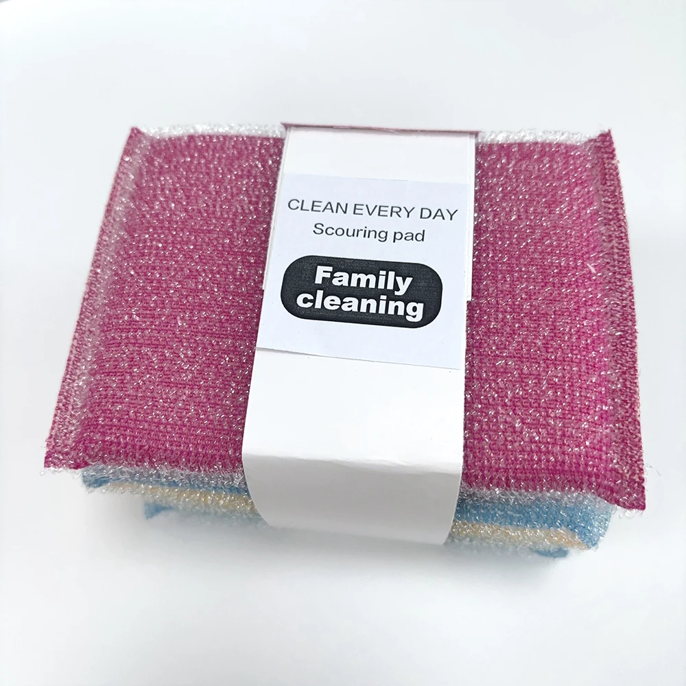 Stainless Steel Wire Scouring Pad Cleaning Sponge Household Cleaning Magic Sponge Pad