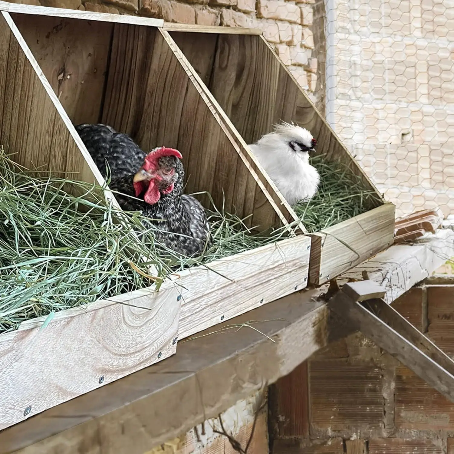 Durable and easy to assemble single compartment large chicken, duck, and poultry nest box