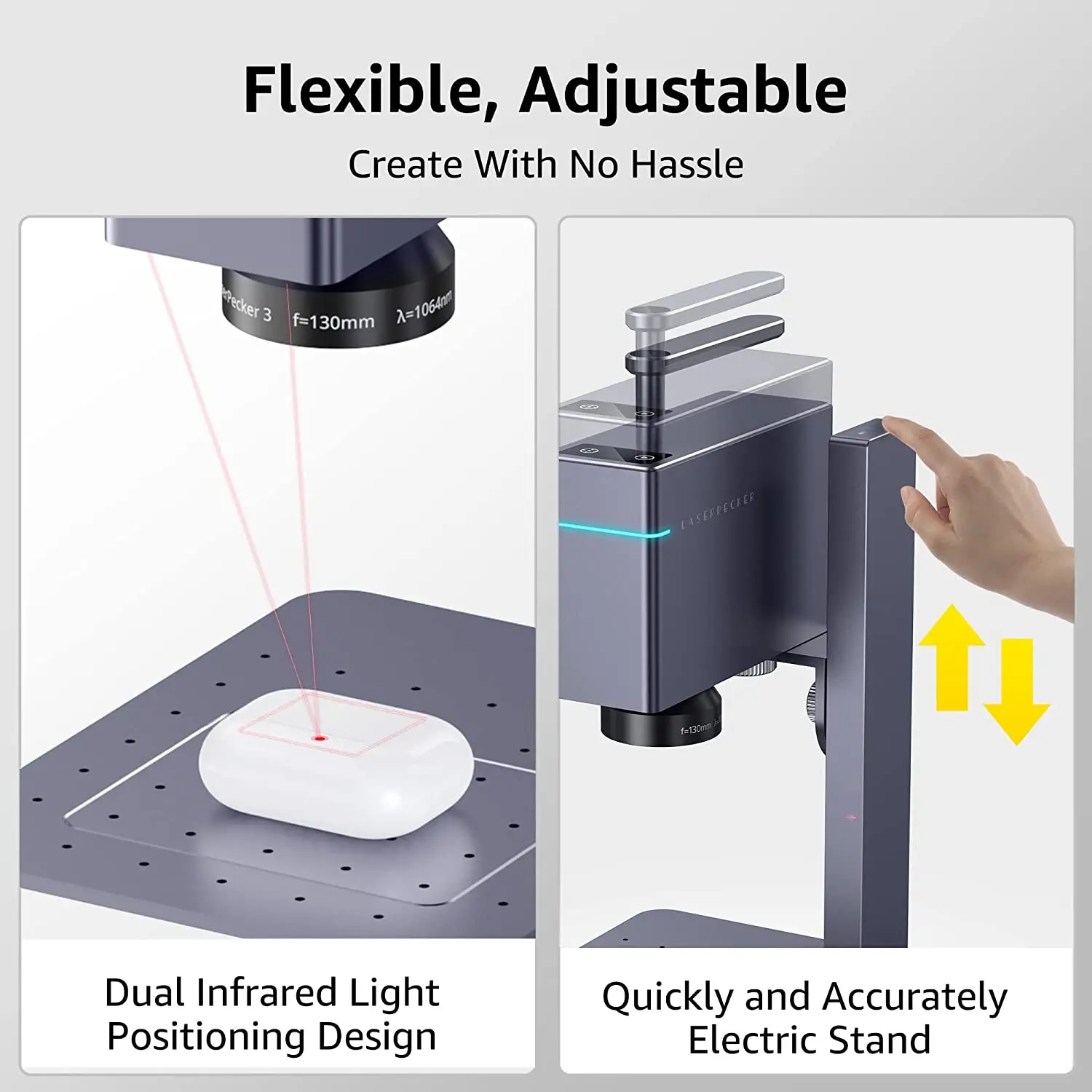 Portable Laser Engraving Machine 1064nm Pulsed Infrared Laser 4K Versatile Base Smallest Laserpecker 3 Deluxe DIY Metal Plastic