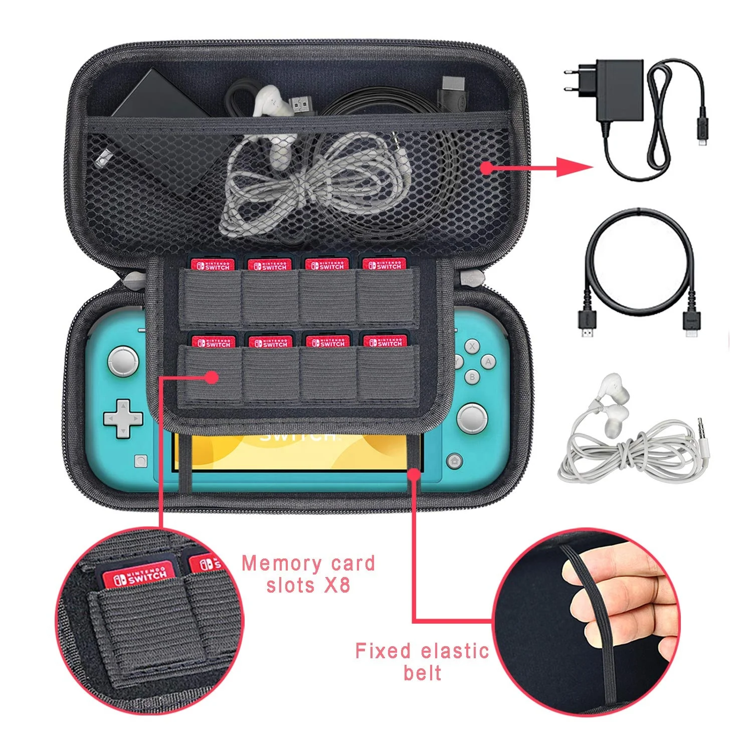 Special Purpose Hard Shell EVA Video Game Case for Nintendo Switch LITE Games Console Accessories Carrying Pouch