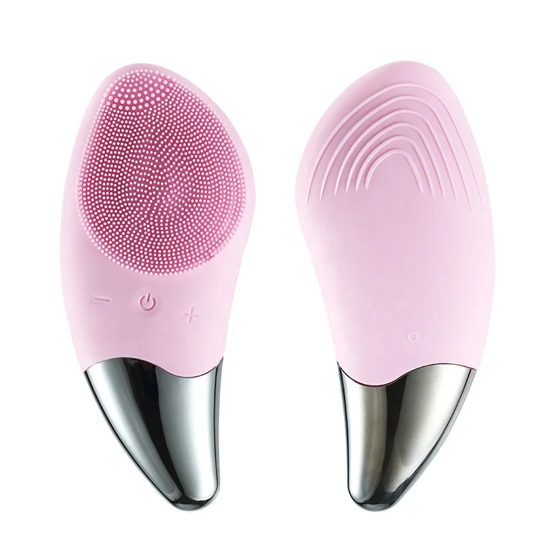 USB Rechargeable Electric Sonic Facial Brush Waterproof Face Cleanser Brush Deep Cleansing Soft Silicone Facial Cleanser Brush