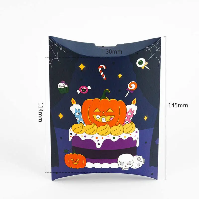 Halloween Pillow Shaped Candy Gift Box Creative Cartoon White Cardboard Funny Chocolate Gift Packaging Paper Box