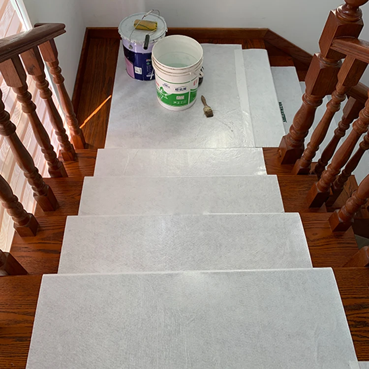 White Sticky Polyester Nonwoven Fabric Waterproof Painting Sheet With PE foil Cover Fleece painter felt