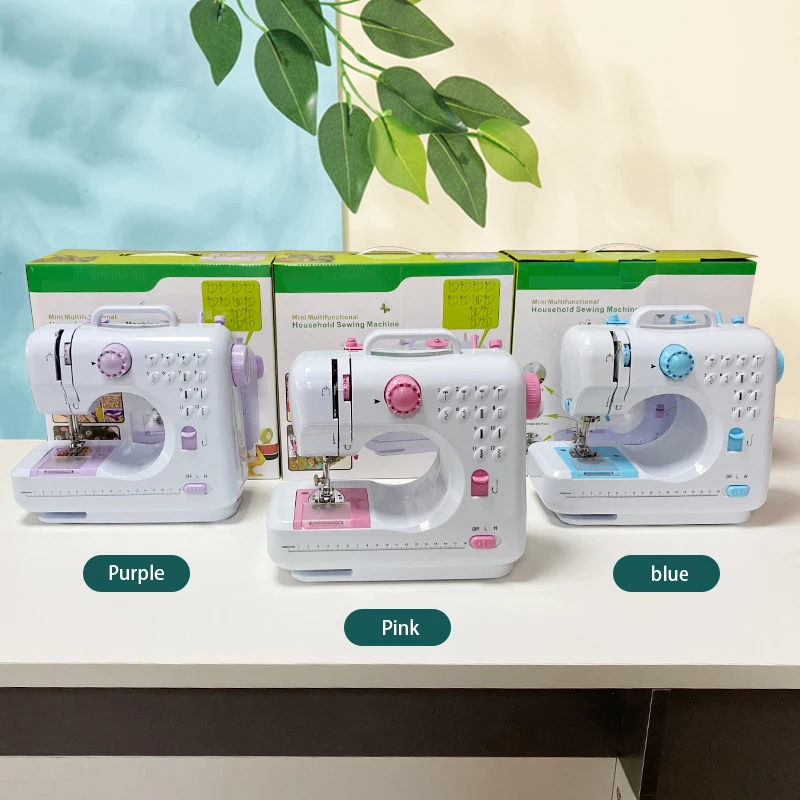 Home Mini Portable Sewing Machine Power Electric Sewing Home Small Machine Single Thread Straight Sewing Stitching Machinery
