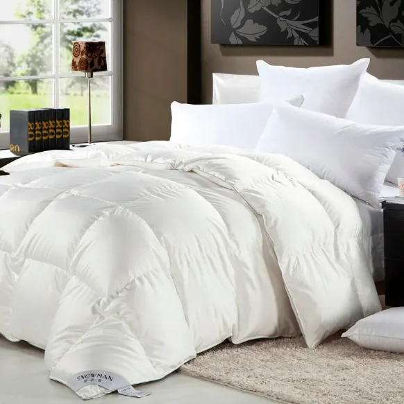 China Professional Manufacturer Natural Soft Duck Goose Down Feather Duvet King Size Bed Comforter Quilt Hotel Duvets