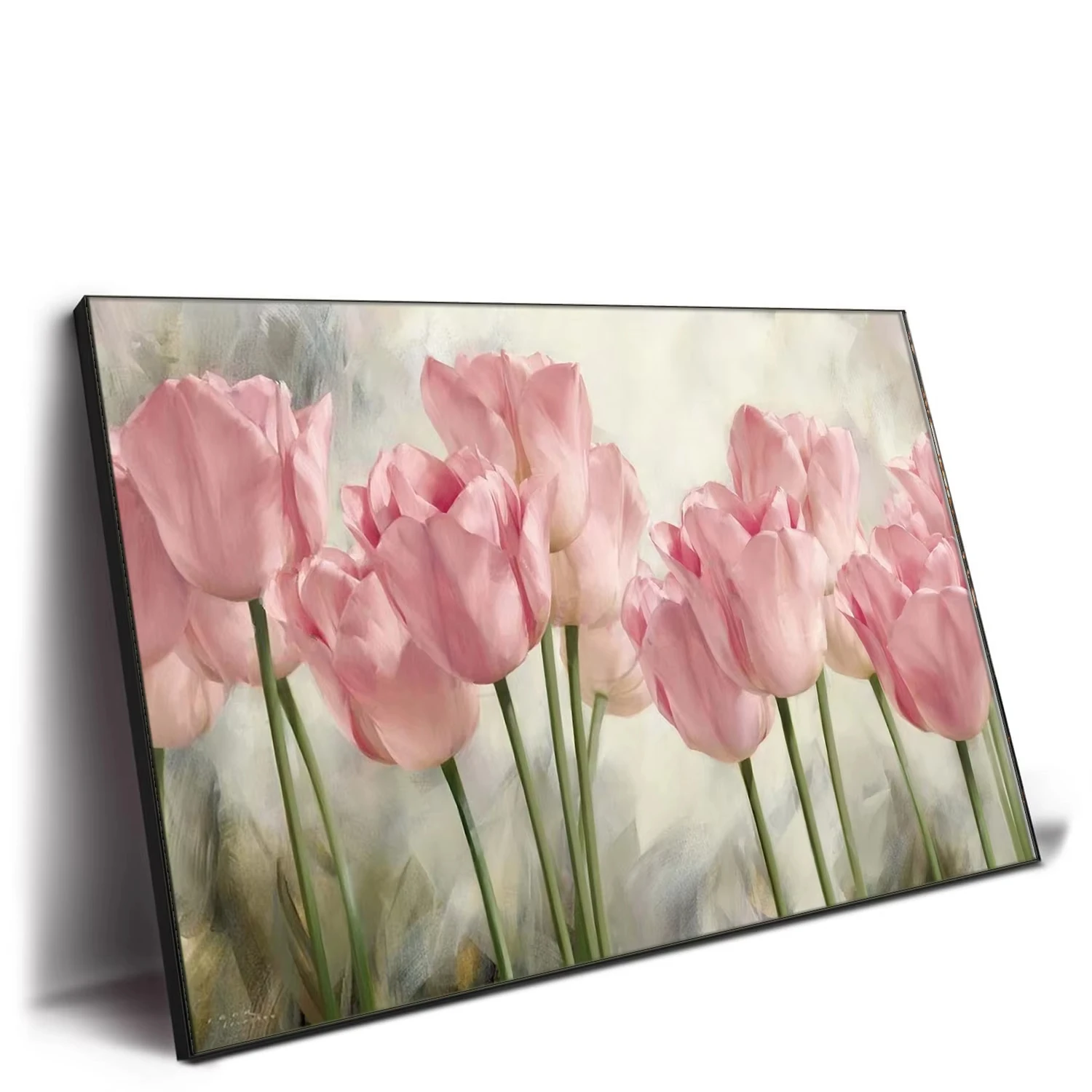 Flower picture for wall custom print canvas art painting pink peony floral bloom