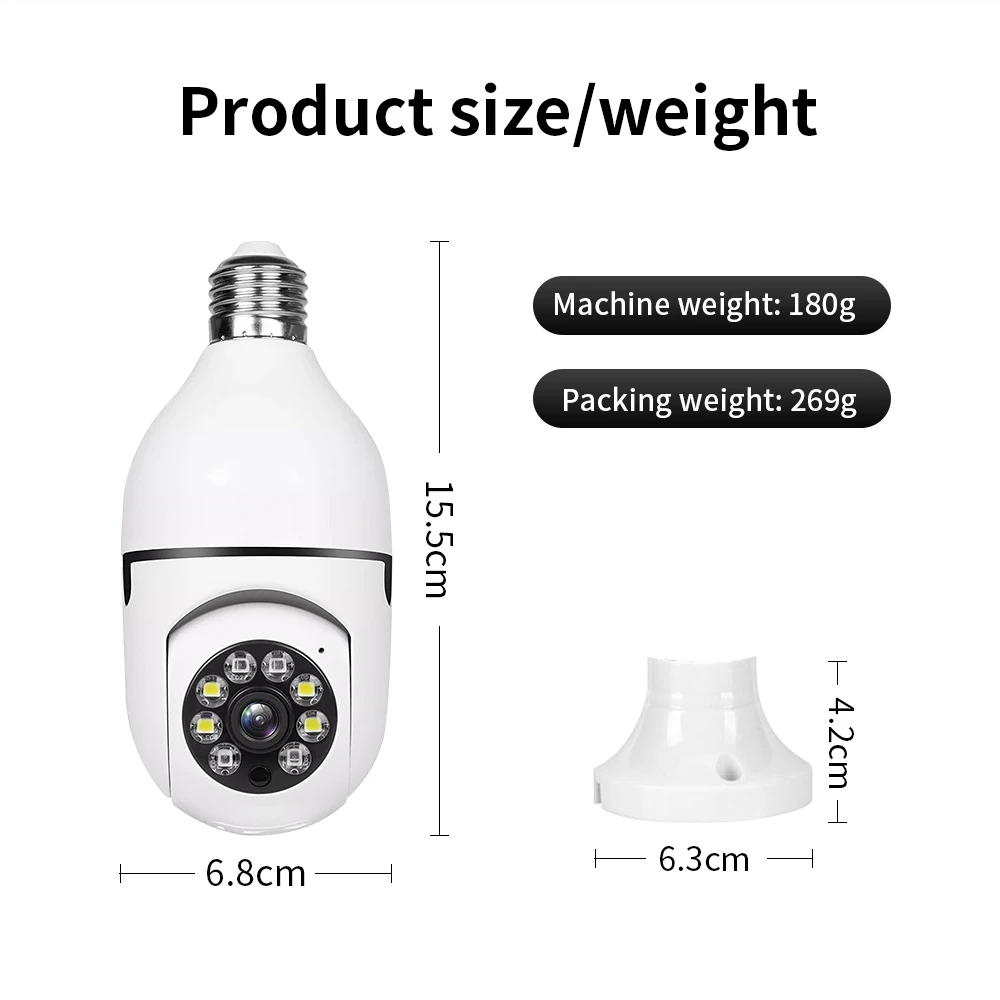 BK CCTV security Wireless bulb camera 360 degree panoramic network monitor WiFi bulb camera WIFI LAMP CAMERA