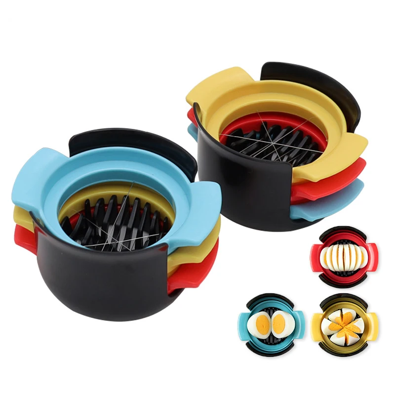 3 In 1 Multifunctional Egg Cutter Stainless Steel Wire Egg Cutter Kitchen Gadgets Tool Food Grade Slicer For Hard Boiled Egg