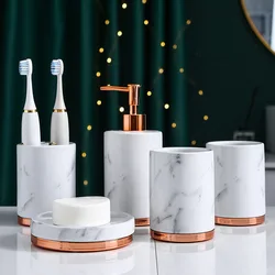 Набор для ванной комнаты, керамический держатель для туалетной щетки, мраморный набор для ванной комнаты