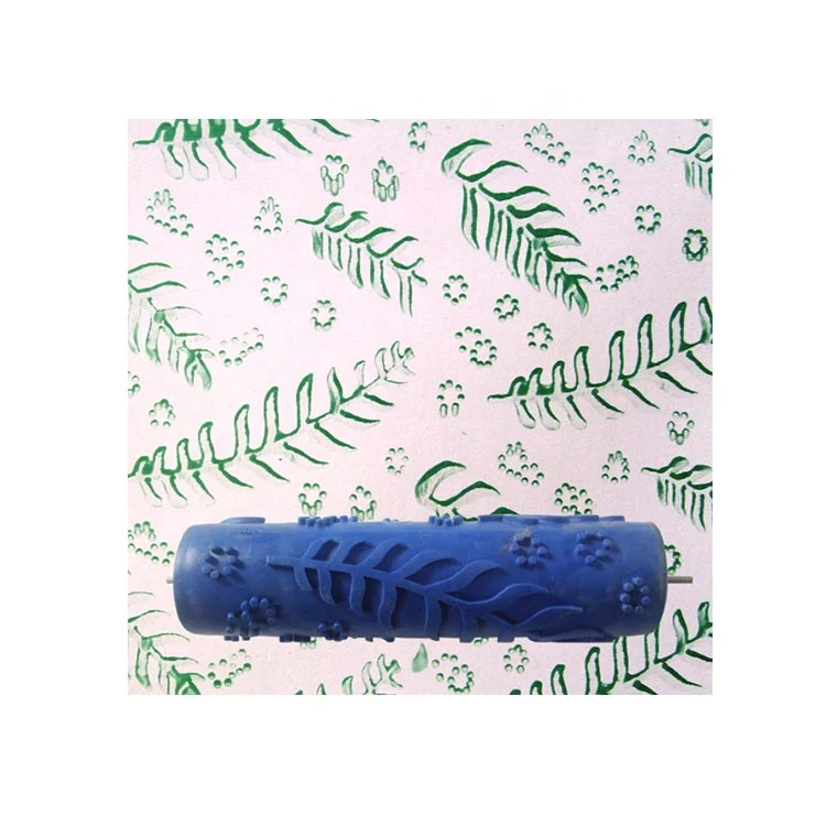 Factory Price Newest wall painting coating oil 7 inch decorative rubber rodillos design patterned texture roller