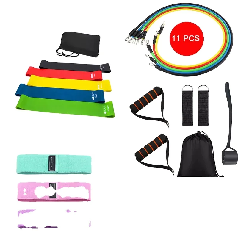 Resistance band TPE Stretch Pull Up Fabric Booty Hip Circle Non Slip  Training Elastic Rubber Tube