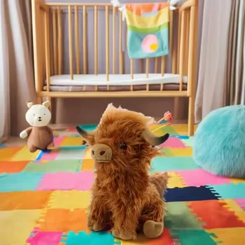 Cute Highland Cow Plush Simulation Scottish Highland Cattle Stuffed Animal Plush Toys Plush Pillow