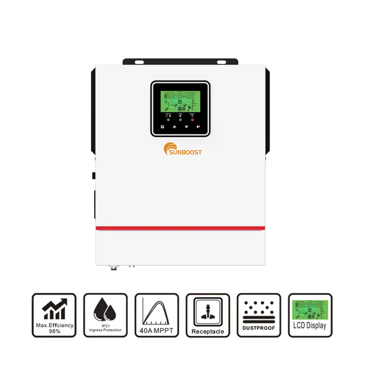 Sunboost 1Kw 1500W 2000W 48V 12V 230V Hybrid Inverter Homage Solar Hybrid Inverter For Home Use Pure Wave Inverter 50Hz 60Hz