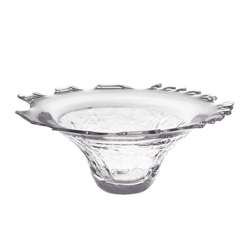 Glass tableware container decoration fruit plates stand transparent glass salad bowl light weight