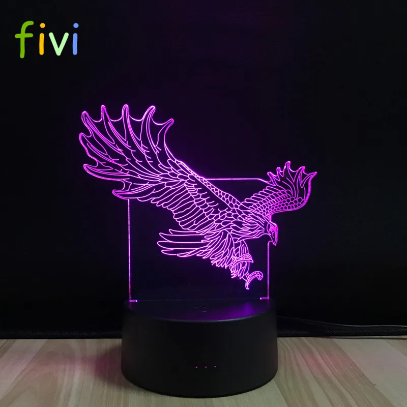 Eagle Colorful 3d Led Lamp Novelty Luminaria Led Night Light Luminaria De Mesa 3d Light  Desk Lamp