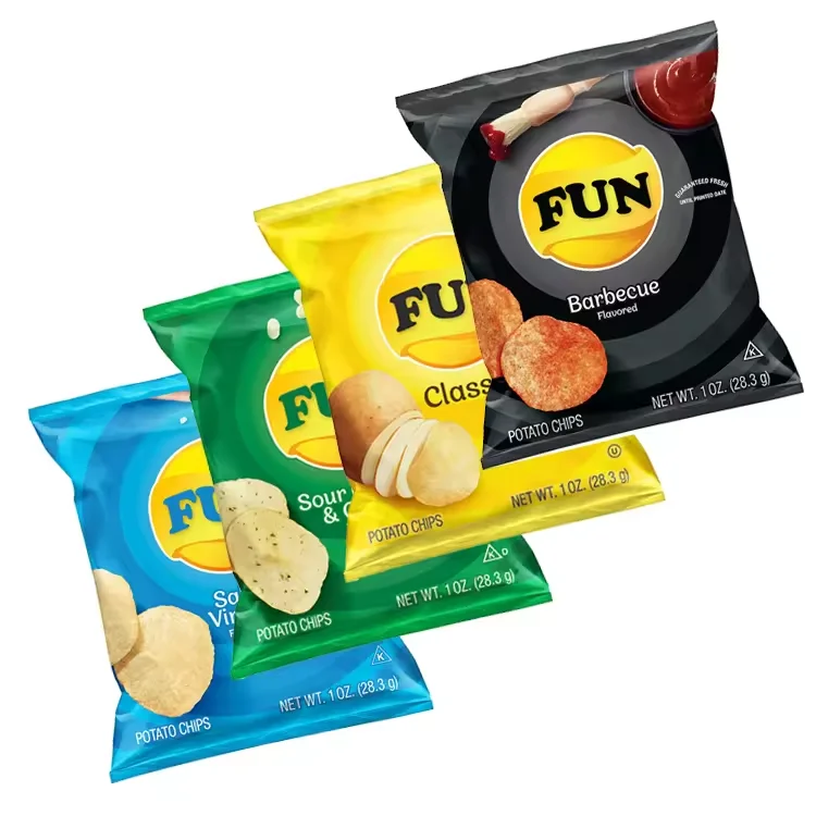 Custom Printed Empty Back Seal Plastic Banana Tortilla Plantain Potato Chips Bag