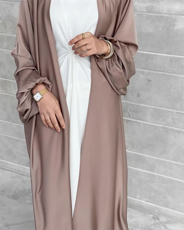 Wholesale Latest Abaya Designs Islamic Modest Dresses Eid Clothes Puff Sleeve Turkish Arabic Women Dubai Muslim Robe Abaya Dress