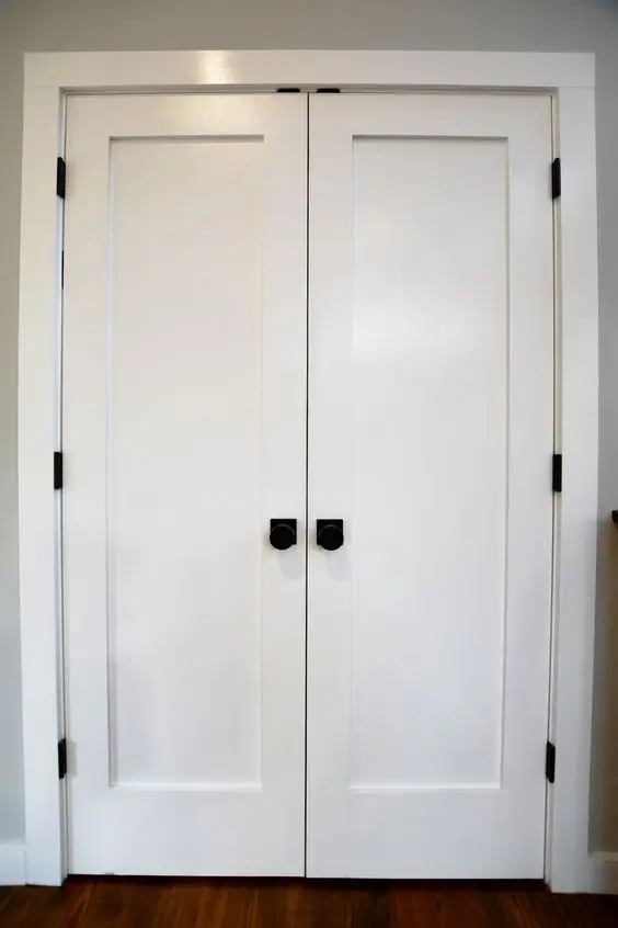 American style Customized  White Primed Solid Core Wood Interior Oak wood Door shaker style doors