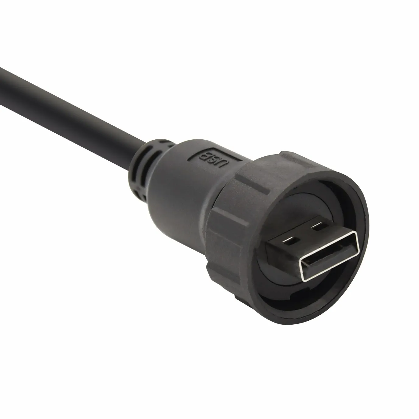 4/9 Pin Industrial IP68 Waterproof USB2.0/USB3.0  Connector Male to Male Cable Plug Threaded Cable Waterproof USB Connector