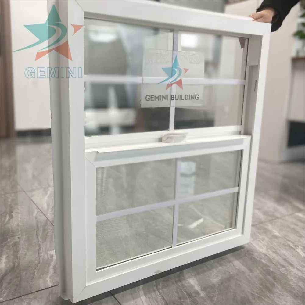 Factory directly supply american style profile vinyl window pvc sliding upvc window single hung