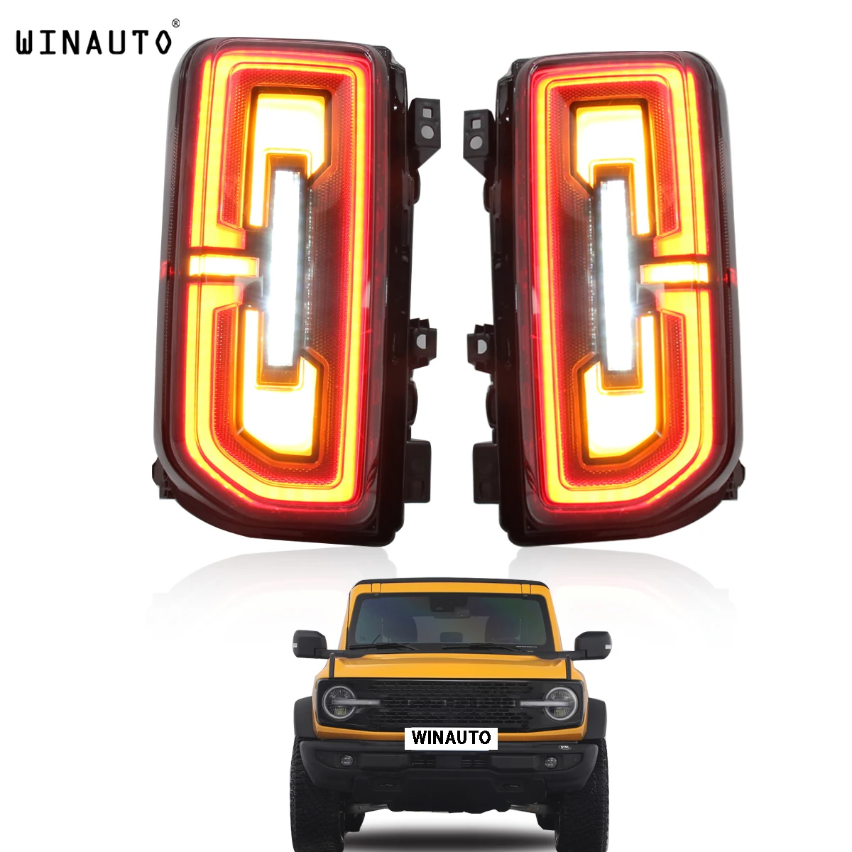 WINAUTO цены по прейскуранту завода-изготовителя LED фонарь автомобиля задний фонарь для Ford Bronco 2021-2023 4 двери или 2 двери указатель поворота Стоп-сигнал