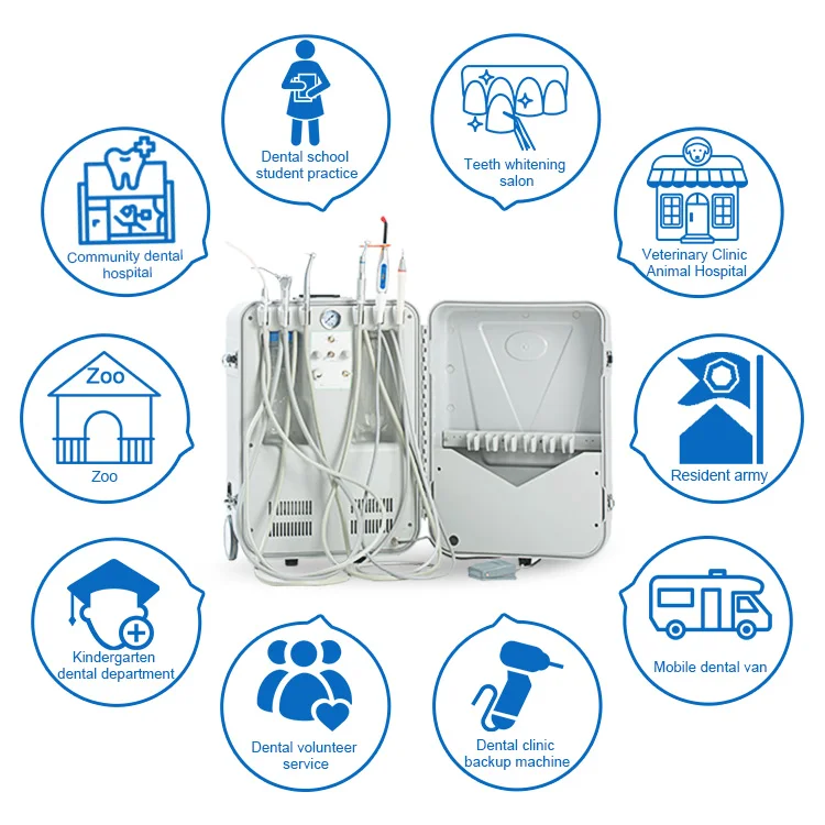 2024 New Best CE Dentist Home Mobile Unidad Dental Odontology Equipment Portable Dental Unit With Air Compressor