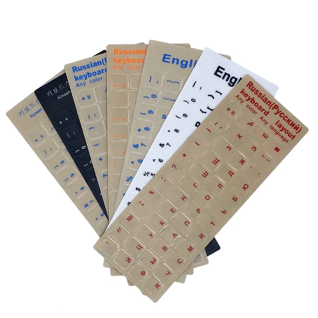 Заводская прозрачная наклейка на клавиатуру с надписью арабском языке заказ прозрачные наклейки русской раскладкой