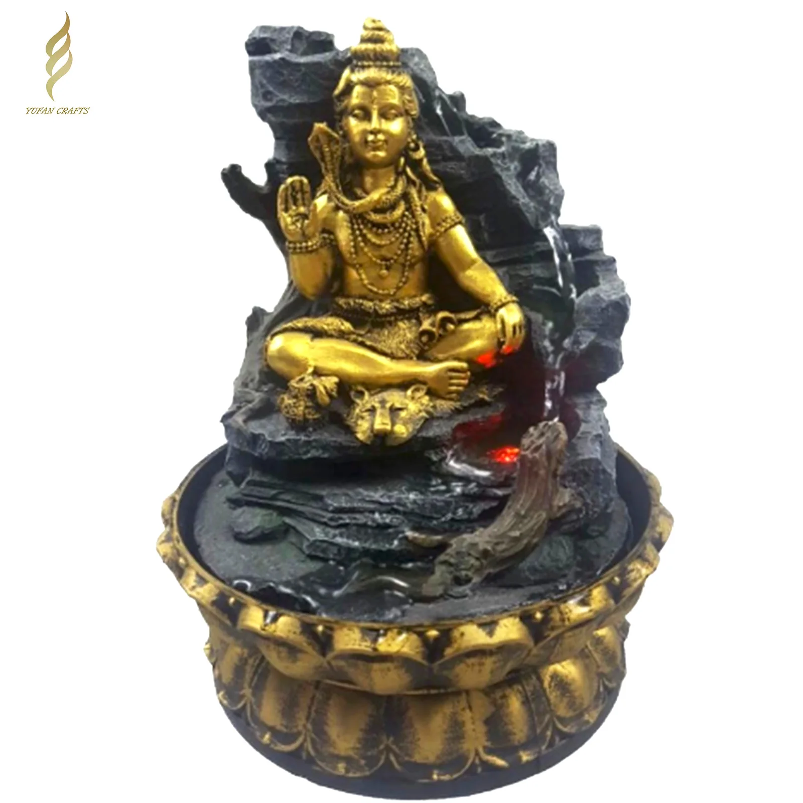 Индийская статуя Будды, полимерный фонтан, внутреннее украшение фэн-шуй, гидуистские боги, водяной фонтан