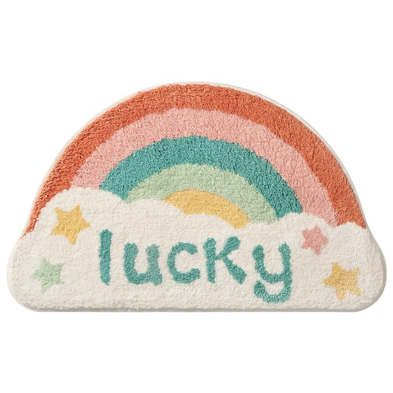 Custom Semi Circle Soft Microfiber Machine Washable TPE Bathroom Floor Rugs 3D Bath Mats