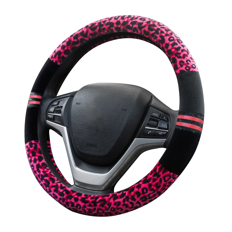 
Low MOQ Rubber Inner Ring Material Short Fur Plush Steering Wheel Cover 