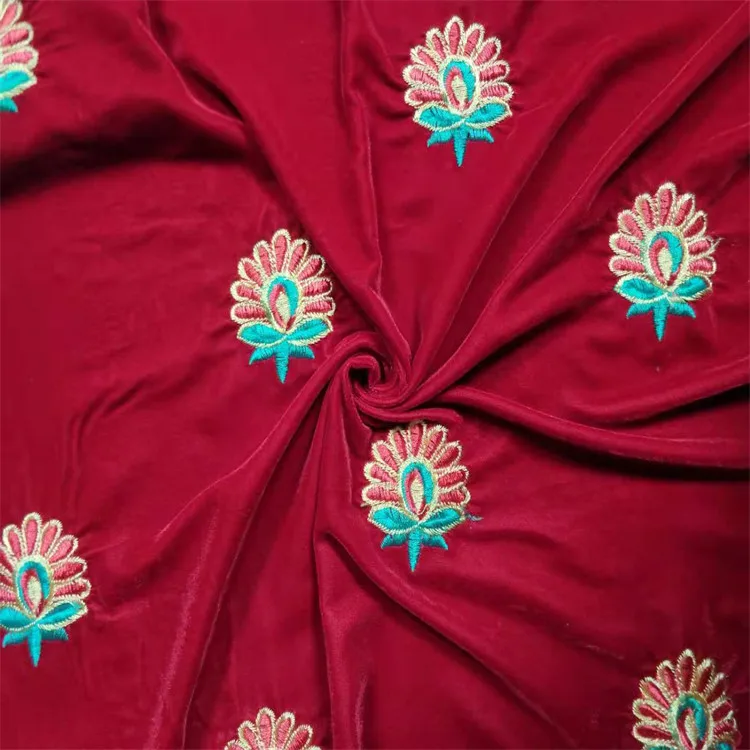 high quality wedding embroidery micro velvet fabric 5000 for sale hot in india