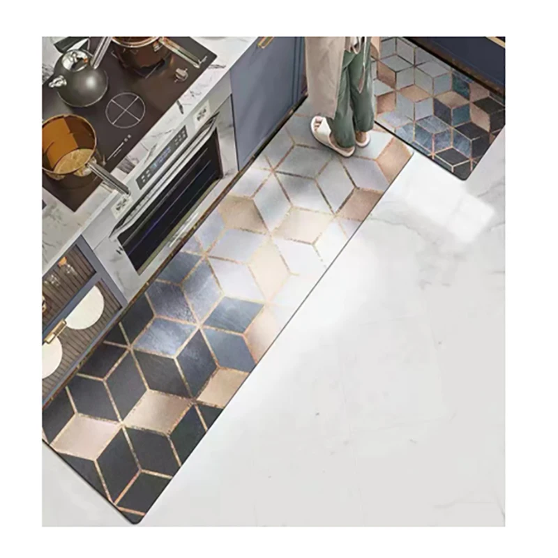 Kitchen Mat Kitchen Carpet Factory Direct Sales Amazon Custom Printed Design Soft Pvc Waterproof Anti-fatigue Floor Mat