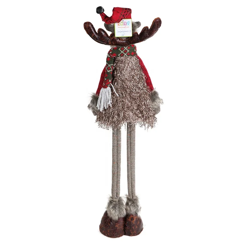 Christmas Figurines Plush Standing Doll Swing Dancing Christmas Holiday Reindeer