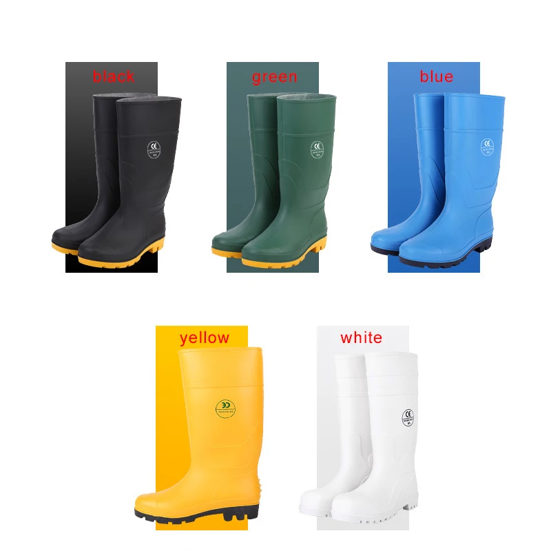 EN20347 Oil Resistant acid Waterproof Long Work PVC Water Shoes Work Boot Plastic Men Women Rain Boots
