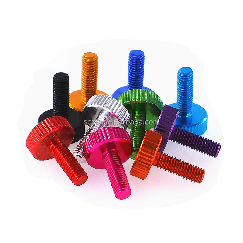 Colorful Knurled Head Thumb Screw Anodizing Aluminum Alloy M3M4M5M6 Thumb Screw For Computer Case