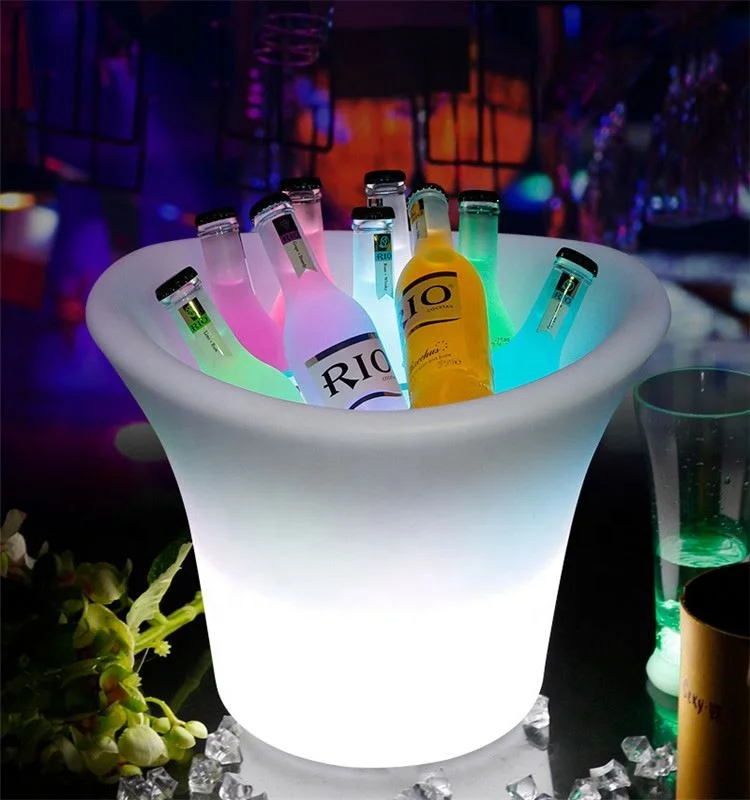High Quality LED Bar Ware Round Tray Ice Bucket Wine Beverage Cold Beer champagne for Parties/home/bars Outdoor