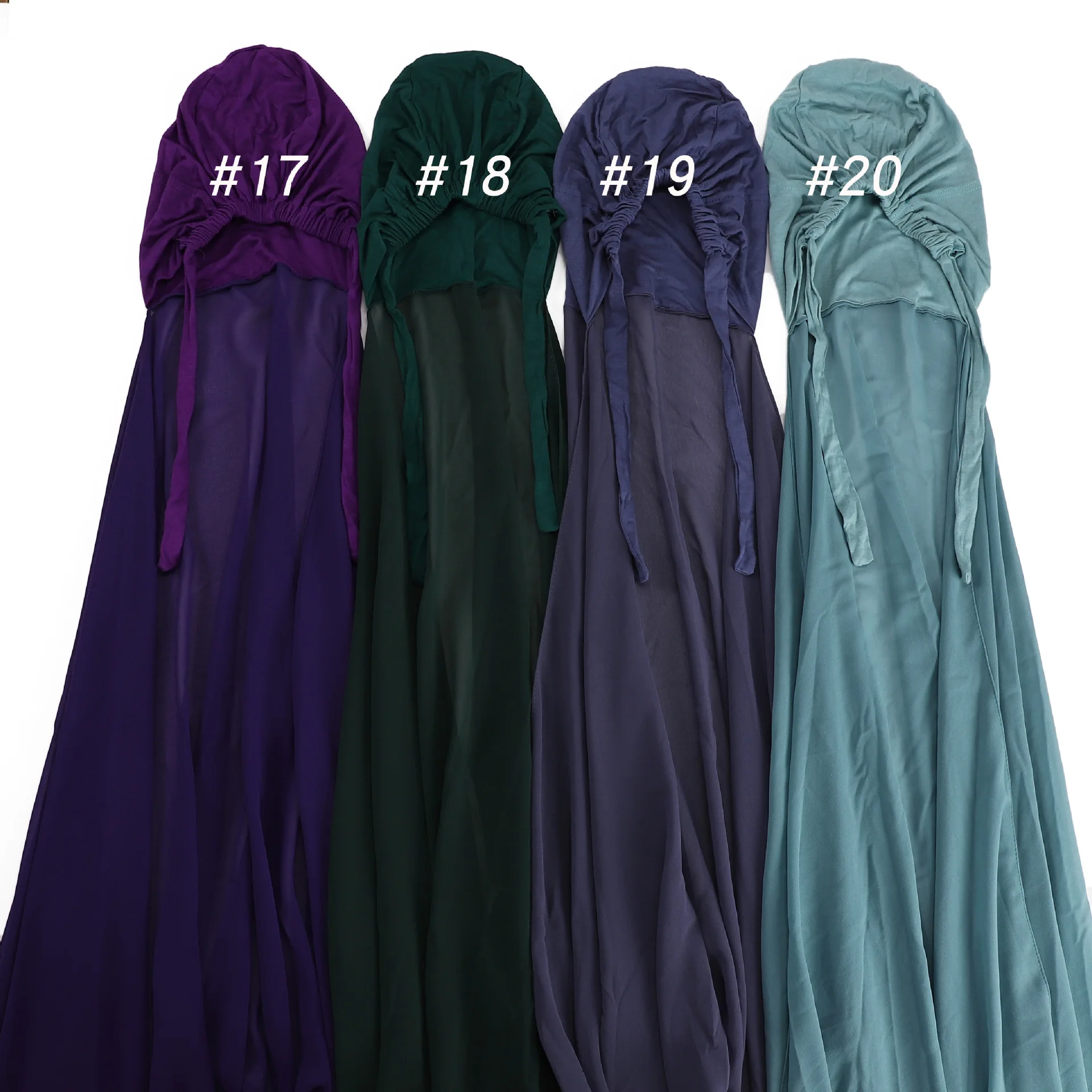 2021 new underscarf custom plain instant chiffon hijab with inner jersey bonnet caps headscarf long satin lining cap shawl scarf
