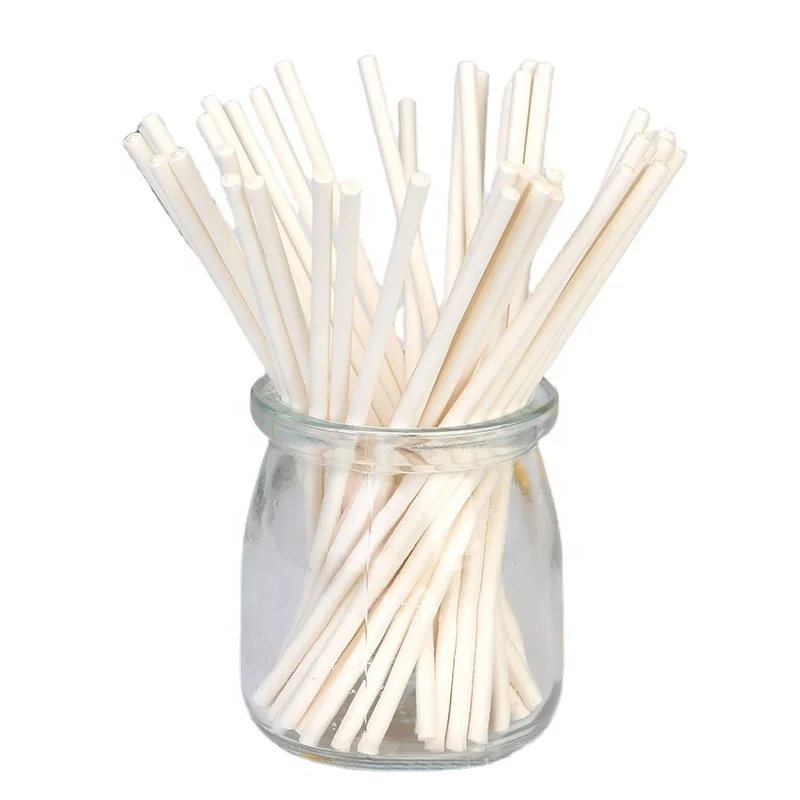 2023 Factory Price Plastic White One Notch For Pop Cake Eco-friendly Cheese Candy Stick Paper Stick Rock Candy Lollipop Sticks