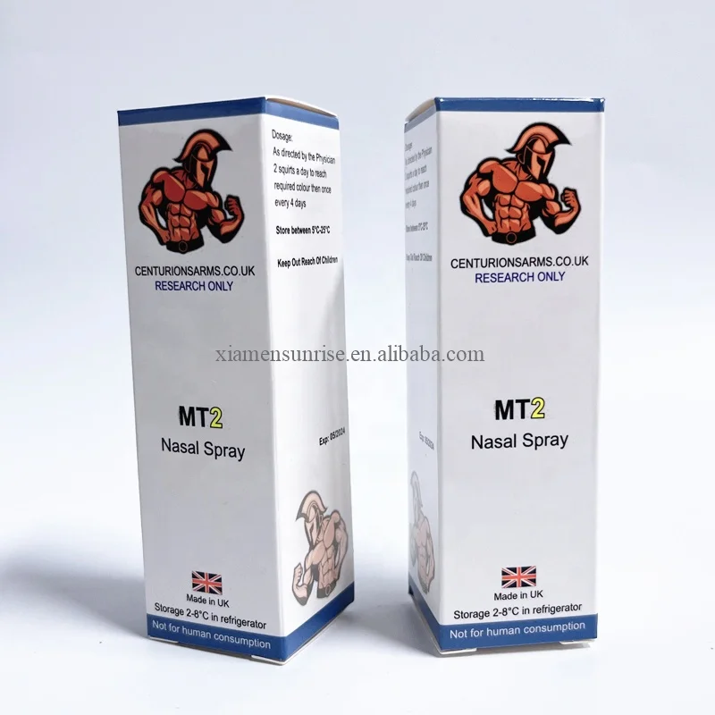 Custom printed pharmaceutical mt2 nasal spray box packaging