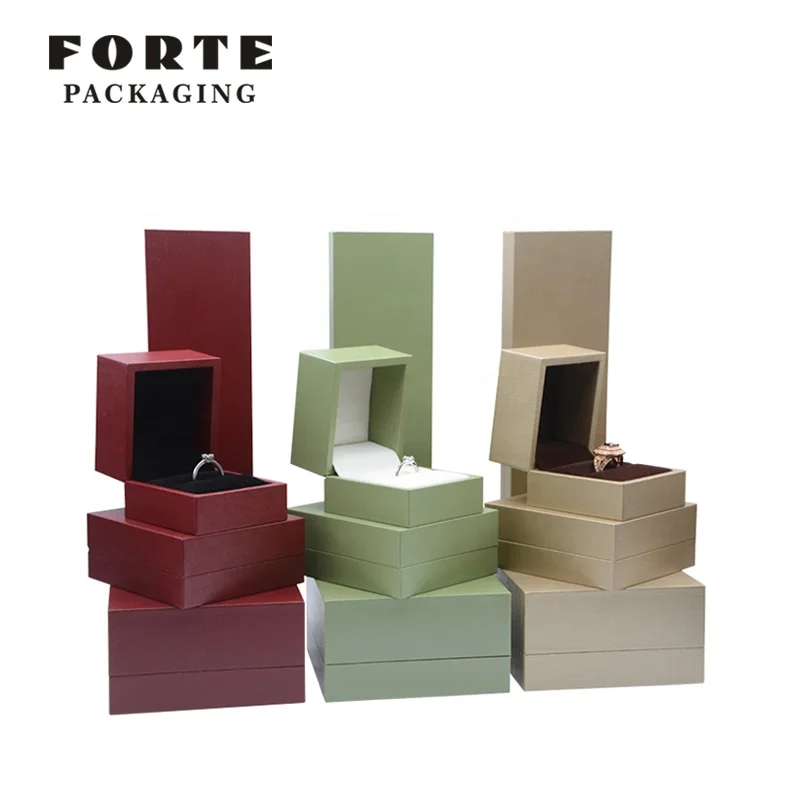 FORTE Wholesale Cheap Ring Jewelry Packaging Box Full Set Leatherette Bracelet Paper Jewelry Box Packaging