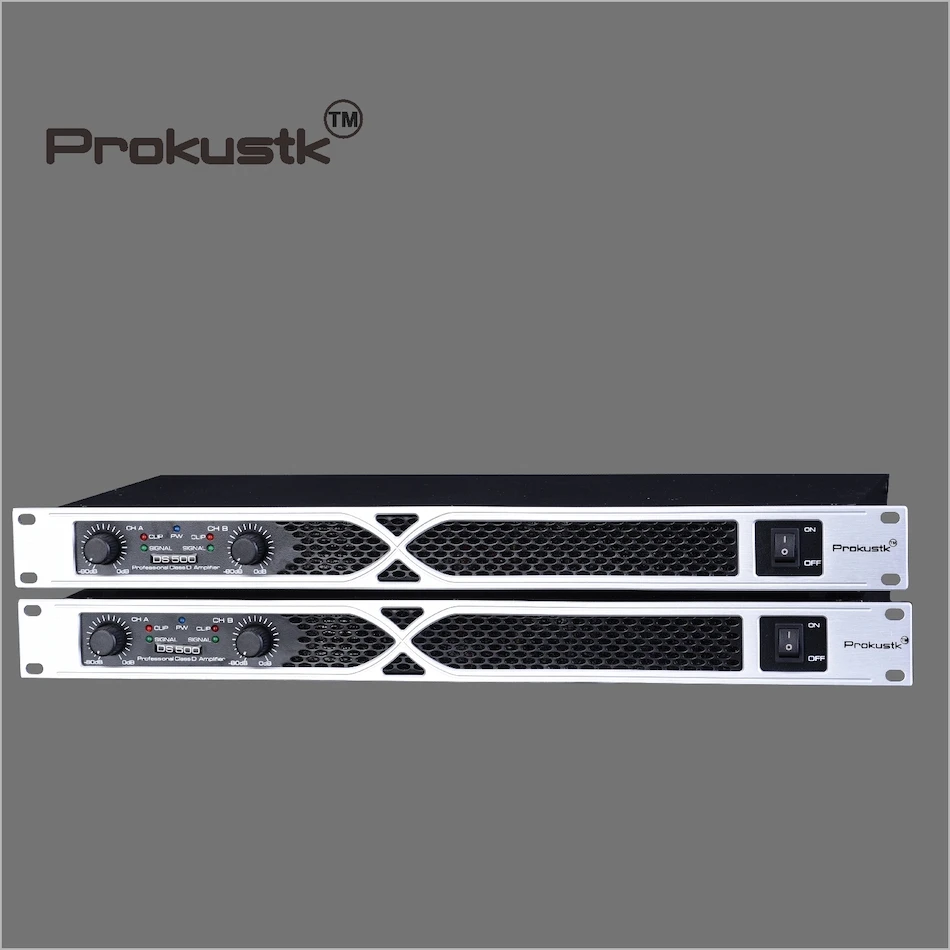 
2 Channel pa amplifier 500w audio amplifier digital amplifier 1u class d for party DJ Prokustk DS500 