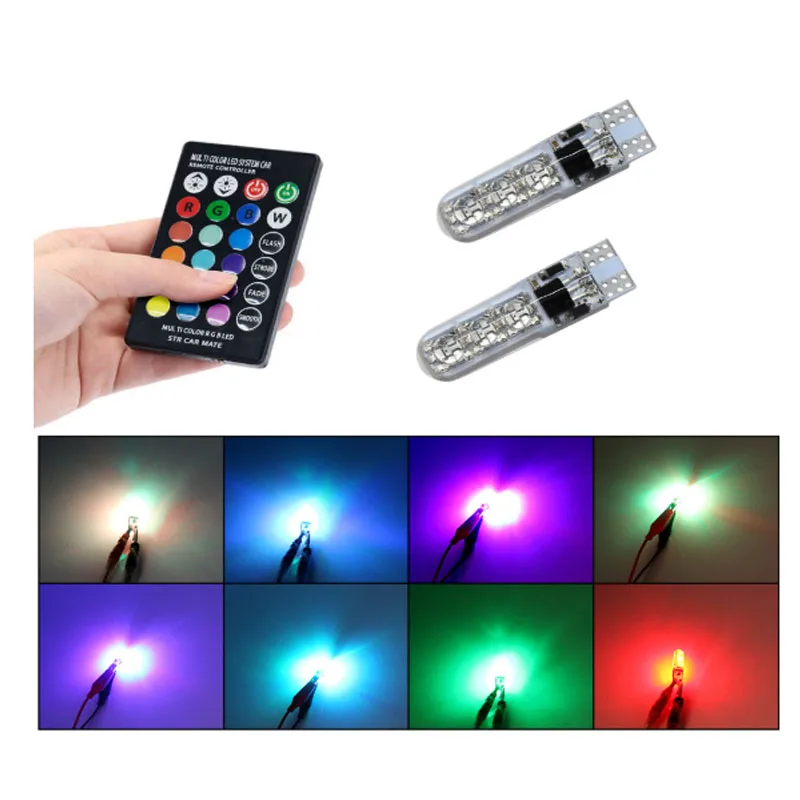  Популярный товар T10 5050 6smd силиконовая RGB лампа для чтения canbus с управлением СВЕТОДИОДНАЯ Лампа 194