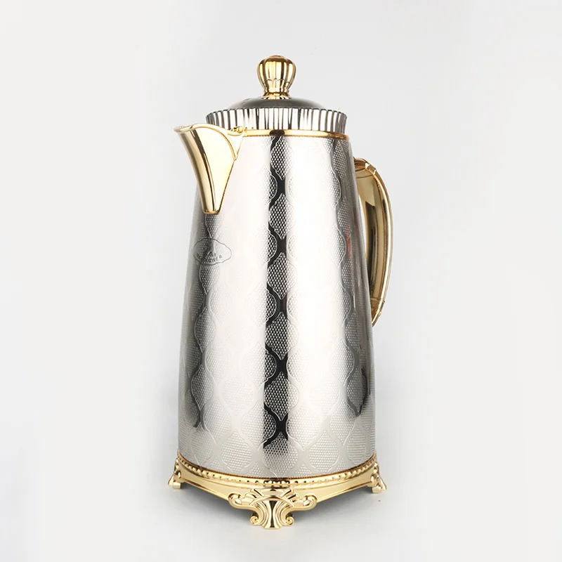 New Arrival Gilding Metal Body 1.0 Litre Glass Insulation Vacuum Carafe