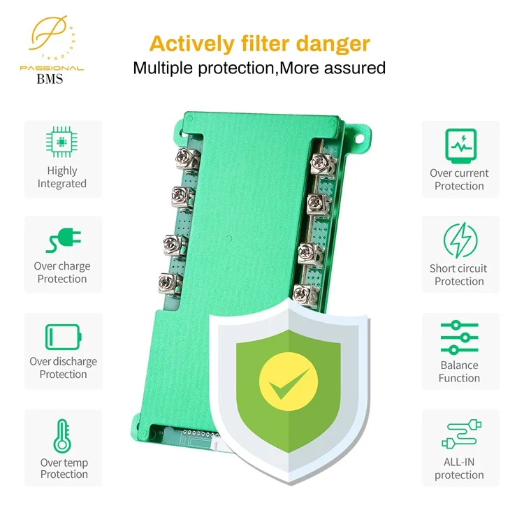 8S 24V 100A Lithium battery  BMS board 3.2V LFP PCB protection for battery electric vehicle ebike scooter EV  Energy storage