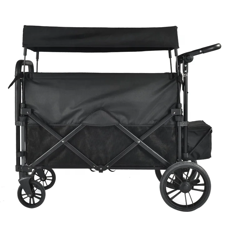 2024 hot selling pet products 4-wheels 600D oxford Fashion folding pet wagon for large pet & dog breathable mesh