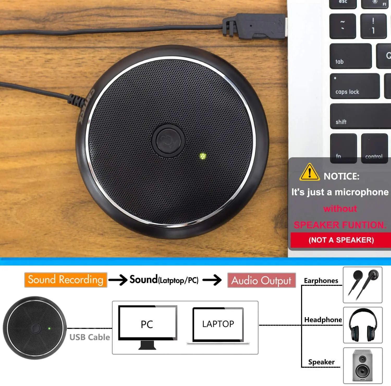  CMTECK USB компьютерный микрофон профессиональный конденсаторный для конференц-связи CM003 бесшумный