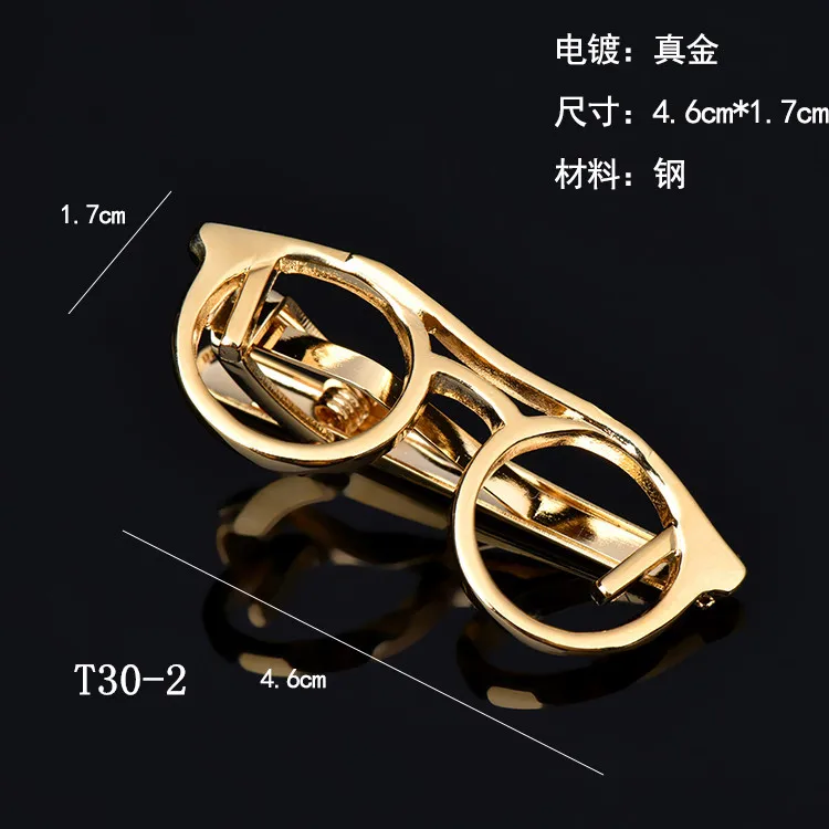 Manufacturer 3D Designed Metal Unique Necktie Clips Pin Glasses Paper Clip Wheat-ear Shape  Necktie Clasp Custom Logo
